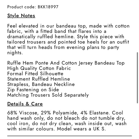 Karen Millan Ruffle Hem Ponte And Cotton Jersey Tube Top - Picture 5 of 6